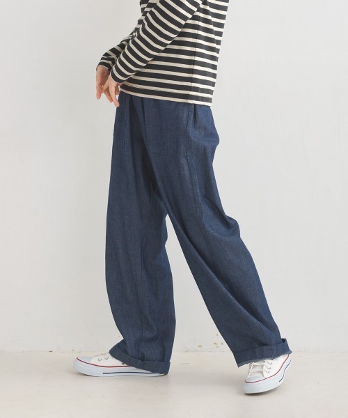 OMNES（オムネス）の「シャンブレーイージーパンツ（その他パンツ・レディース・ブルー系その他/インディゴブルー・MEDIUM/LARGE）」の2枚目の写真