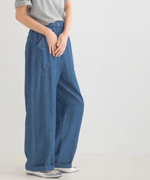 OMNES（オムネス）の「シャンブレーイージーパンツ（その他パンツ・レディース・ブルー系その他/インディゴブルー・MEDIUM/LARGE）」の10枚目の写真