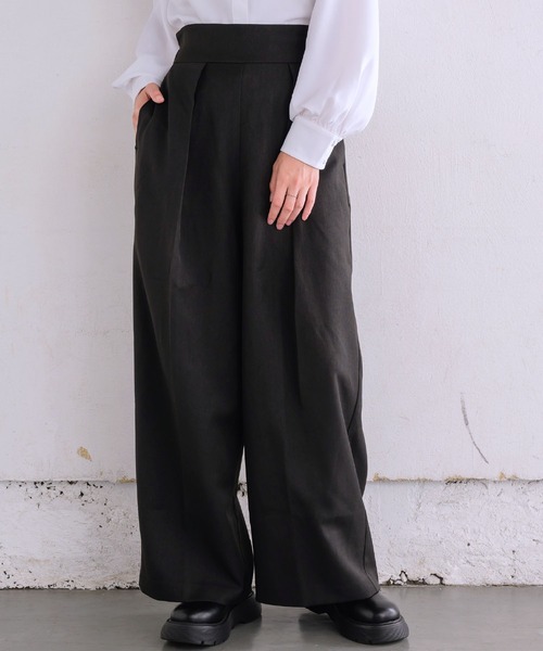 RETRO GIRL(レトロガール)の「インタックワイドPT(その他パンツ・レディース・ダークグレー/ナチュラル/ブラック/ブラウン系その他2・FREE)」の3枚目の写真
