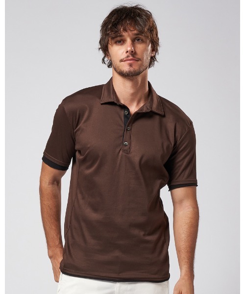 wjk（ダヴルジェイケイ）の「sweater's cut polo（ポロシャツ・メンズ・ブラック×ホワイト/カーキブラウン/ブラック×グレー/グレー×ホワイト・LARGE/SMALL/MEDIUM/X-LARGE）」の4枚目の写真