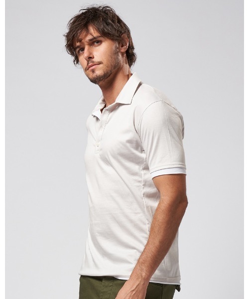 wjk（ダヴルジェイケイ）の「sweater's cut polo（ポロシャツ・メンズ・ブラック×ホワイト/カーキブラウン/ブラック×グレー/グレー×ホワイト・LARGE/SMALL/MEDIUM/X-LARGE）」の10枚目の写真