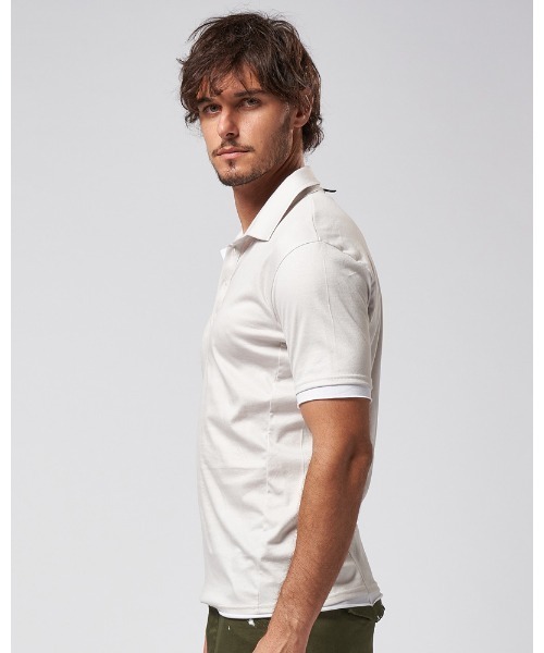 wjk（ダヴルジェイケイ）の「sweater's cut polo（ポロシャツ・メンズ・ブラック×ホワイト/カーキブラウン/ブラック×グレー/グレー×ホワイト・LARGE/SMALL/MEDIUM/X-LARGE）」の11枚目の写真