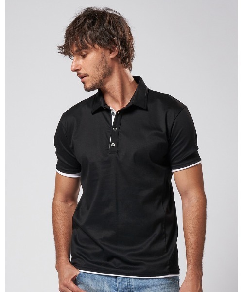 wjkGOLF-WJKG- switching polo ポロシャツ サイズL セール】sweater's cut polo（ポロシャツ）｜wjk（ダヴル