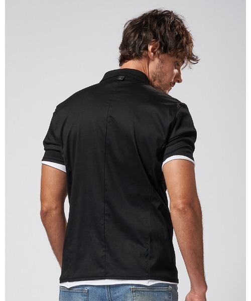 wjk（ダヴルジェイケイ）の「sweater's cut polo（ポロシャツ・メンズ・ブラック×ホワイト/カーキブラウン/ブラック×グレー/グレー×ホワイト・LARGE/SMALL/MEDIUM/X-LARGE）」の16枚目の写真