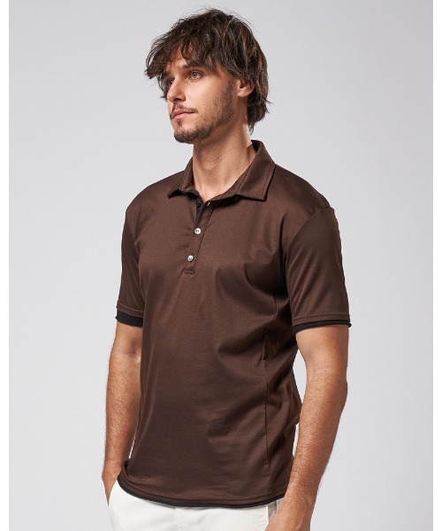 wjk（ダヴルジェイケイ）の「sweater's cut polo（ポロシャツ・メンズ・ブラック×ホワイト/カーキブラウン/ブラック×グレー/グレー×ホワイト・LARGE/SMALL/MEDIUM/X-LARGE）」の18枚目の写真