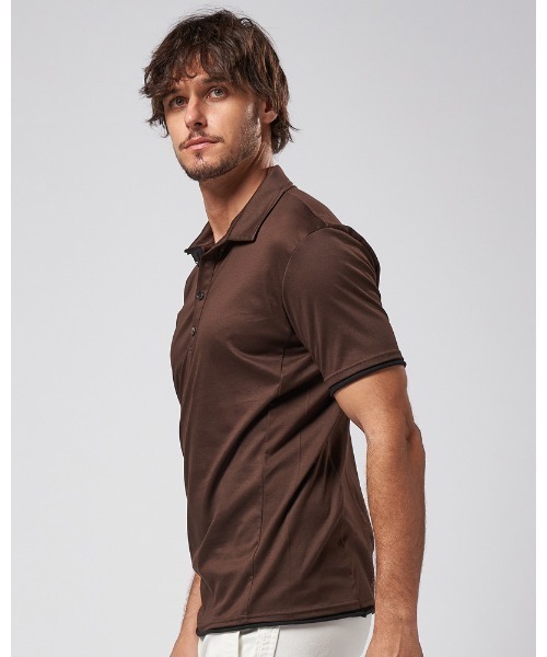 wjk（ダヴルジェイケイ）の「sweater's cut polo（ポロシャツ・メンズ・ブラック×ホワイト/カーキブラウン/ブラック×グレー/グレー×ホワイト・LARGE/SMALL/MEDIUM/X-LARGE）」の19枚目の写真