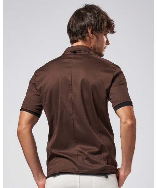 wjk（ダヴルジェイケイ）の「sweater's cut polo（ポロシャツ・メンズ・ブラック×ホワイト/カーキブラウン/ブラック×グレー/グレー×ホワイト・LARGE/SMALL/MEDIUM/X-LARGE）」の20枚目の写真