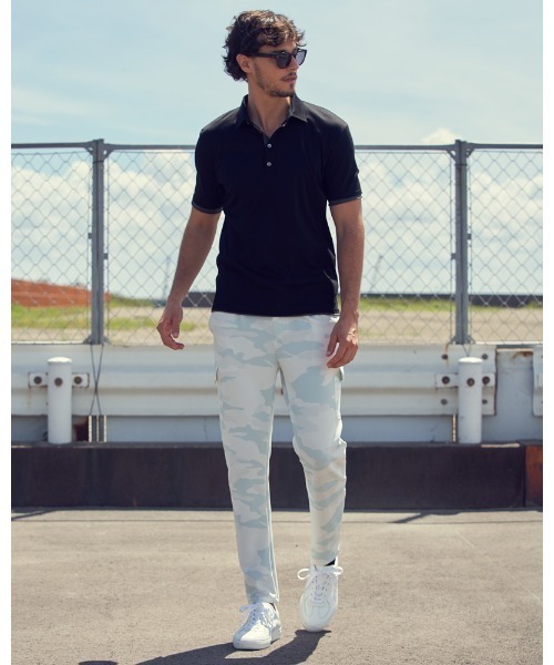 wjk（ダヴルジェイケイ）の「sweater's cut polo（ポロシャツ・メンズ・ブラック×ホワイト/カーキブラウン/ブラック×グレー/グレー×ホワイト・LARGE/SMALL/MEDIUM/X-LARGE）」の21枚目の写真