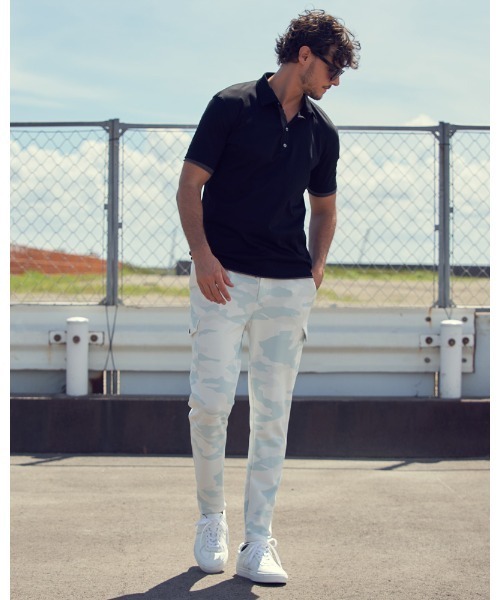 wjk（ダヴルジェイケイ）の「sweater's cut polo（ポロシャツ・メンズ・ブラック×ホワイト/カーキブラウン/ブラック×グレー/グレー×ホワイト・LARGE/SMALL/MEDIUM/X-LARGE）」の22枚目の写真