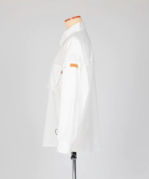 S'more(スモア)の「dungaree shirt(シャツ/ブラウス・レディース・ホワイト/ベージュ・LARGE/X-LARGE/MEDIUM/SMALL)」の13枚目の写真