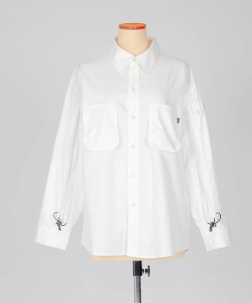 S'more(スモア)の「dungaree shirt(シャツ/ブラウス・レディース・ホワイト/ベージュ・LARGE/X-LARGE/MEDIUM/SMALL)」の14枚目の写真