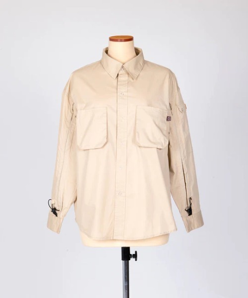S'more(スモア)の「dungaree shirt(シャツ/ブラウス・レディース・ホワイト/ベージュ・LARGE/X-LARGE/MEDIUM/SMALL)」の17枚目の写真