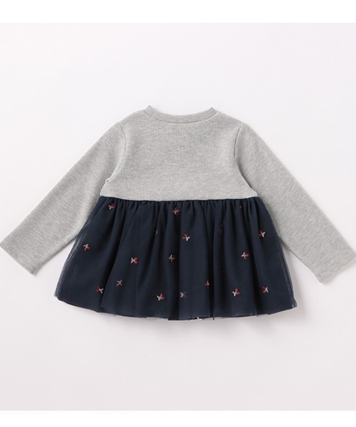 petit main(プティマイン)の「チェリーチュールチュニック(Tシャツ/カットソー・キッズ・オフホワイト/ライトピンク/ネイビー・110cm/80cm/90cm/130cm/120cm/100cm)」の5枚目の写真