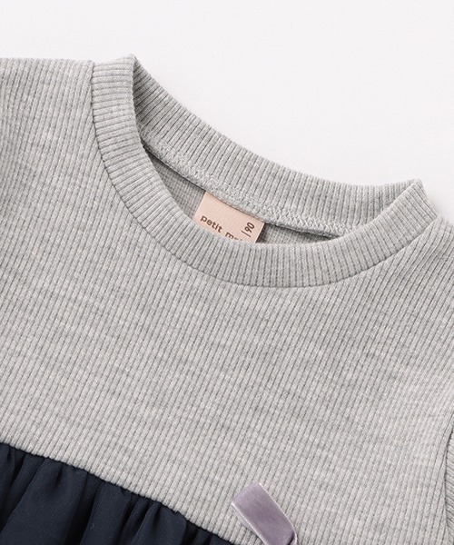 petit main(プティマイン)の「チェリーチュールチュニック(Tシャツ/カットソー・キッズ・オフホワイト/ライトピンク/ネイビー・110cm/80cm/90cm/130cm/120cm/100cm)」の6枚目の写真