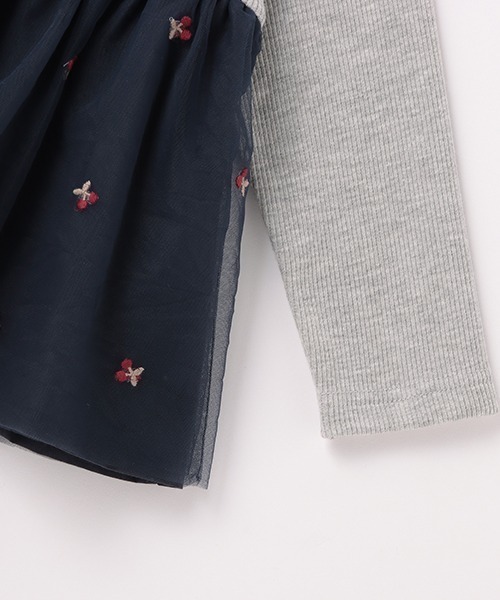 petit main(プティマイン)の「チェリーチュールチュニック(Tシャツ/カットソー・キッズ・オフホワイト/ライトピンク/ネイビー・110cm/80cm/90cm/130cm/120cm/100cm)」の8枚目の写真