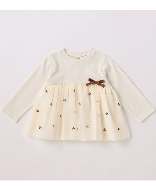 petit main(プティマイン)の「チェリーチュールチュニック(Tシャツ/カットソー・キッズ・オフホワイト/ライトピンク/ネイビー・110cm/80cm/90cm/130cm/120cm/100cm)」の14枚目の写真