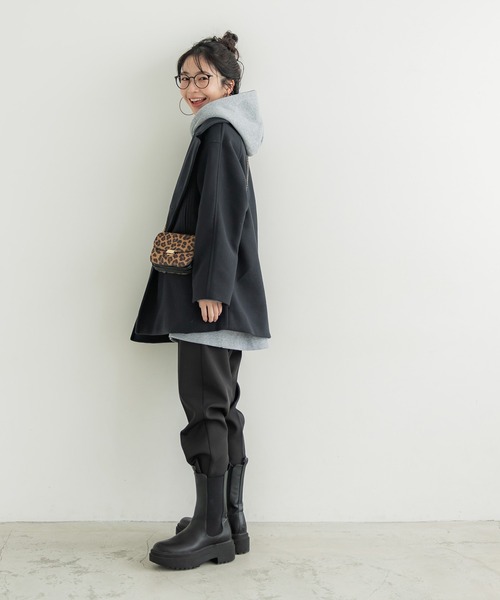 coca（coca）（コカ）の「洗える！フェイクウールピーコート（ピーコート・レディース・ブラウン/ネイビー・M/L）」の6枚目の写真