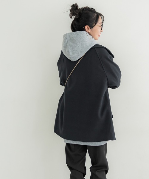 coca（coca）（コカ）の「洗える！フェイクウールピーコート（ピーコート・レディース・ブラウン/ネイビー・M/L）」の7枚目の写真