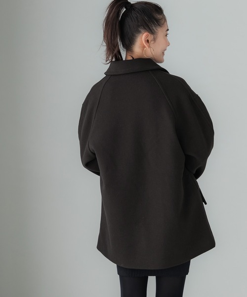 coca（coca）（コカ）の「洗える！フェイクウールピーコート（ピーコート・レディース・ブラウン/ネイビー・M/L）」の11枚目の写真