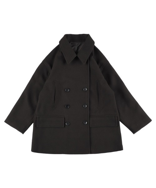 coca（coca）（コカ）の「洗える！フェイクウールピーコート（ピーコート・レディース・ブラウン/ネイビー・M/L）」の14枚目の写真