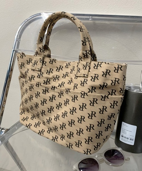 non-hedge(ノンヘッジ)の「総ロゴキャンバストートバッグ(トートバッグ・レディース・カーキ/ベージュ/アイボリー/ブラック・FREE)」の3枚目の写真