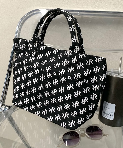 non-hedge(ノンヘッジ)の「総ロゴキャンバストートバッグ(トートバッグ・レディース・カーキ/ベージュ/アイボリー/ブラック・FREE)」の2枚目の写真