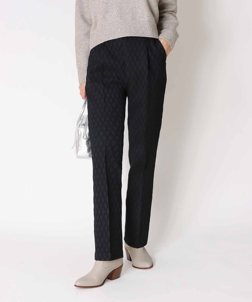 Jines（ジネス）の「ダイヤジャカードテーパードパンツ（その他パンツ・レディース・ブルー系その他/ブラック/グリーン・38）」の2枚目の写真