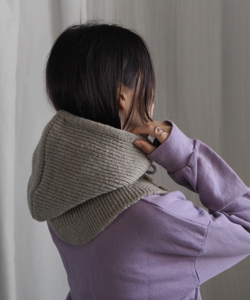 未使用 カシミヤ バラクラバ ネックウォーマー スヌード 秋山裕子 福田真琴