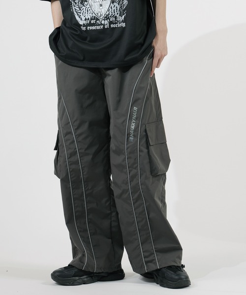 Theater code(シアターコード)の「▲piping cargo pant / パイピング カーゴパンツ(カーゴパンツ・メンズ・ダークグレー・2/3)」の1枚目の写真