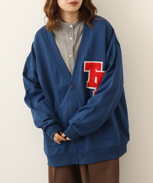 spiritoso(スピリトーゾ)の「spiritoso ワッペン付きカーディガン(カーディガン/ボレロ・レディース・レッド/ネイビー/杢グレー・FREE)」の3枚目の写真