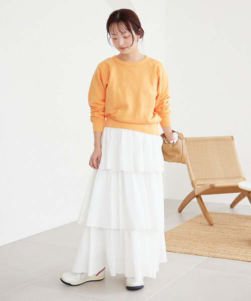 SLOBE IENA（スローブイエナ）の「裏毛コンパクトラグランスウェット（スウェット・レディース・ピンク/サックスブルー/オレンジ・FREE）」の15枚目の写真