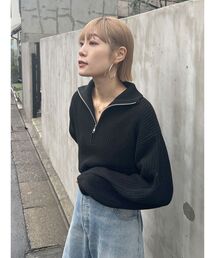Ungrid | ハーフジップルーズニット(ニット/セーター)