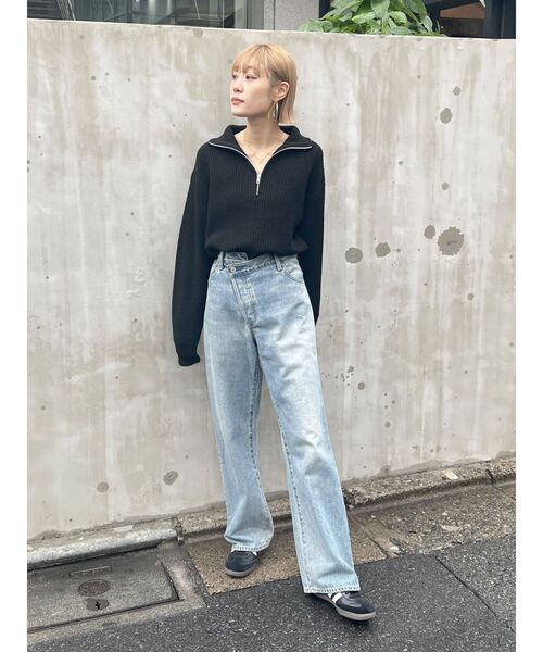 Ungrid(アングリッド)の「ハーフジップルーズニット(ニット/セーター・レディース・ブラック/ヘザーグレー/オフホワイト・FREE)」の11枚目の写真