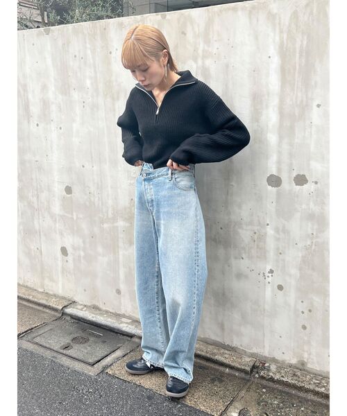 Ungrid(アングリッド)の「ハーフジップルーズニット(ニット/セーター・レディース・ブラック/ヘザーグレー/オフホワイト・FREE)」の12枚目の写真