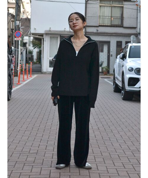 Ungrid(アングリッド)の「ハーフジップルーズニット(ニット/セーター・レディース・ブラック/ヘザーグレー/オフホワイト・FREE)」の4枚目の写真