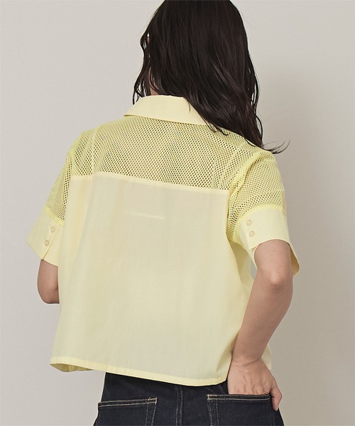 miette(ミエット)の「メッシュ切替半袖ショートシャツ(シャツ/ブラウス・レディース・イエロー/パープル/オフホワイト・FREE)」の13枚目の写真