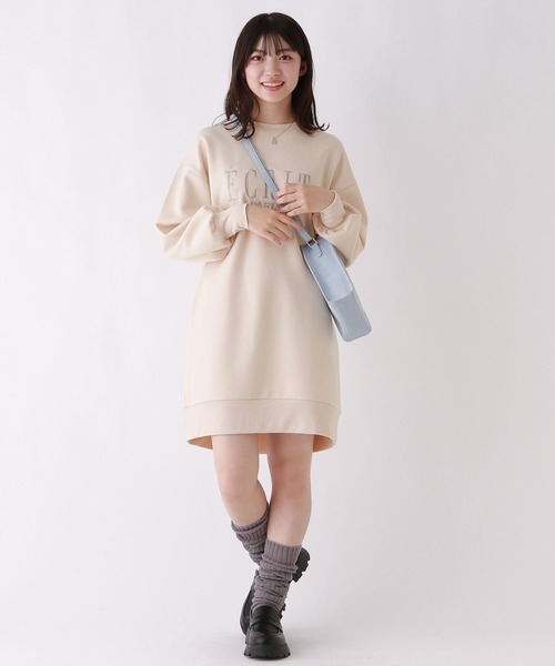 repipi armario(レピピ アルマリオ)の「ダンボールシシュウワンピース(ワンピース・キッズ・グレー/ピンク/アイボリー・SMALL/LARGE/MEDIUM)」の2枚目の写真