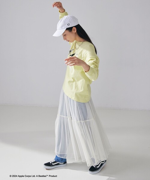 coen（コーエン）の「2WAYチュールティアードスカート（スカート・レディース・ダークグレー/ブラック/オフホワイト・M/L）」の5枚目の写真