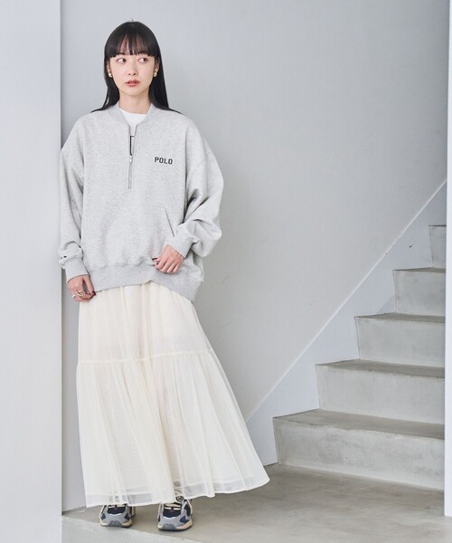 coen（コーエン）の「2WAYチュールティアードスカート（スカート・レディース・ダークグレー/ブラック/オフホワイト・M/L）」の9枚目の写真