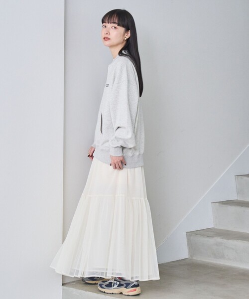 coen（コーエン）の「2WAYチュールティアードスカート（スカート・レディース・ダークグレー/ブラック/オフホワイト・M/L）」の10枚目の写真