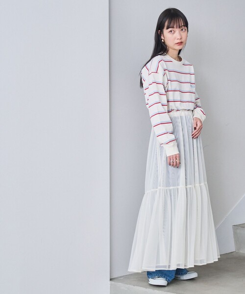 coen（コーエン）の「2WAYチュールティアードスカート（スカート・レディース・ダークグレー/ブラック/オフホワイト・M/L）」の11枚目の写真