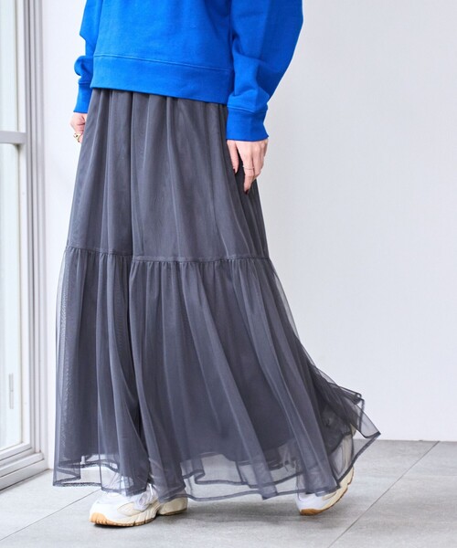 coen（コーエン）の「2WAYチュールティアードスカート（スカート・レディース・ダークグレー/ブラック/オフホワイト・M/L）」の14枚目の写真