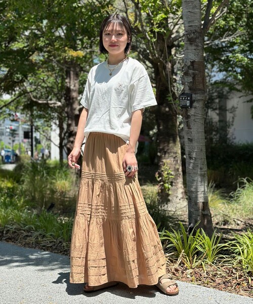 FREAK'S STORE（フリークスストア）の「インド ピンタックスカート（スカート・レディース・ブラック/キャメル/ホワイト・ﾌﾘ-）」の13枚目の写真