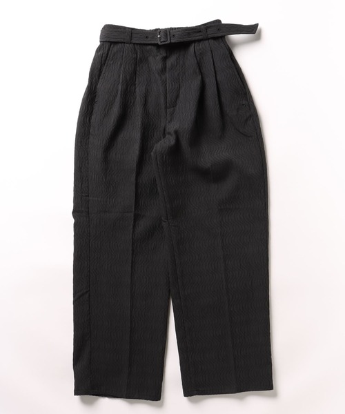 Arnold Palmer（アーノルドパーマー）の「ベルト付き ふくれジャガード セミワイドパンツ（その他パンツ・レディース・ネイビー/ブラック・S/M/L）」の3枚目の写真