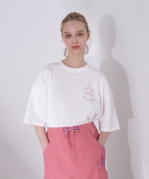 AVIREX(アヴィレックス)の「VARSITY LOGO T-SHIRT/バーシティーロゴティーシャツ(Tシャツ/カットソー・レディース・ネイビー/オフホワイト/ブラック/サックスブルー/ピンク・FREE/F)」の15枚目の写真