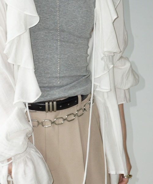 OHGA ワッフルブラウスWAFFLE BLOUSE
