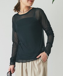 un dix cors | チュールフロッキードットプルオーバー(Tシャツ/カットソー)