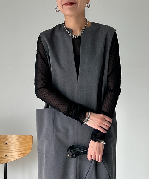 un dix cors（アンディコール）の「チュールフロッキードットプルオーバー（Tシャツ/カットソー・レディース・ブラック/アイボリー・FREE）」の17枚目の写真