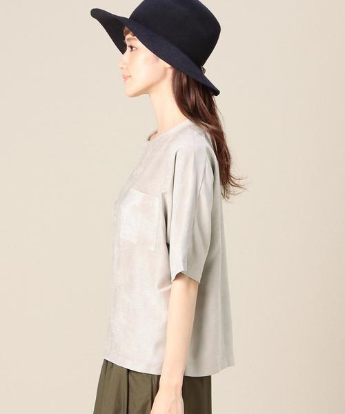 BEAUTY&YOUTH UNITED ARROWS(ビューティーアンドユースユナイテッドアローズ)の「BY スウェードタッチポケットTシャツ ◆(Tシャツ/カットソー・レディース・ナチュラル/ベージュ/ネイビー・フリー)」の10枚目の写真