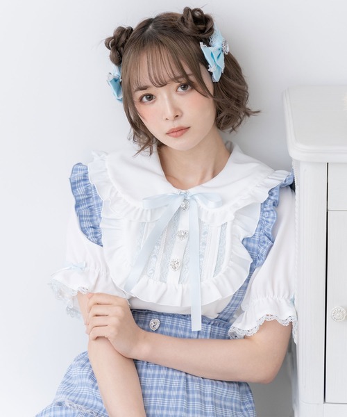 osharewalker シャツ レディース トップス 長袖 リボン シフォン